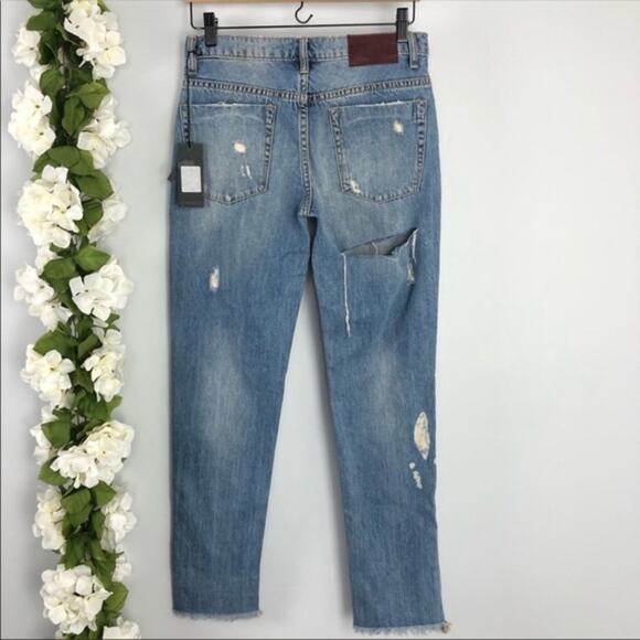 One Teaspoon Blue Buoy Awesome Baggies Cropped Jeans Sz 25 Ripped Booty Flirty - Picture 7 of 11